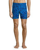 Bulldog Butterfly-Print Swim Trunks