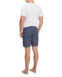 Geometric-Print Swim Trunks, Midnight