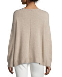 Niola Long-Sleeve Trapeze Tunic Sweater, Light Taupe Melange