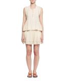 Adonis Sleeveless Studded Jersey Top, Ecru