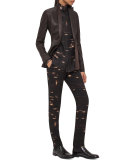 Gnu-Print Wool Mousseline Blouse