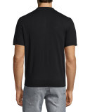 Short-Sleeve Cashmere-Silk Polo Shirt, Black