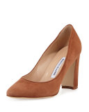 Tuccio Suede 90mm Pump, Cinnamon