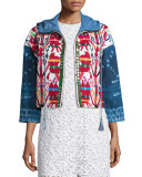 Mexican Hand-Embroidered Short Jacket, Multi Colors