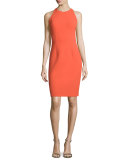 Sleeveless Sheath Dress with Back Cutouts, Orange 