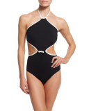 plage du midi cutout one-piece swimsuit, black