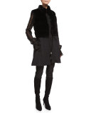 Rabbit-Fur Knit Vest, Caviar