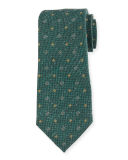 Neat Flower-Printed Silk Tie