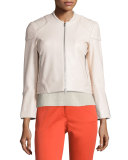 Astor Leather Zip-Front Jacket, Blush