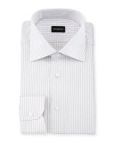 Graph-Check Long-Sleeve Dress Shirt, White