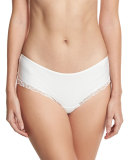 Liaison Lace-Trim Boyshort, White