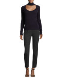 Gracey Cutout Turtleneck Sweater, Royal Navy