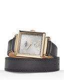 The Cass Leather Strap Watch, Black