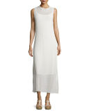 Fisher Project Funnel-Neck Semisheer Midi Dress