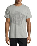 Text-Print Graphic T-Shirt, Light Gray