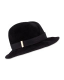Nell Handmade Wool Fedora Hat, Black