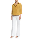Tavi Snap-Front Sateen Jacket, Chamomile 