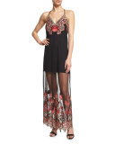 Sally Sleeveless Sheer Maxi Dress, Multicolor