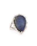 Molten Lapis & Labradorite Large Teardrop Ring, Size 7
