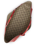 Reversible GG Leather Tote, Brown/Red