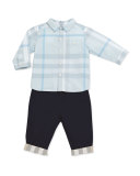 Casual Cotton Trousers, Blue, 3-18 Months