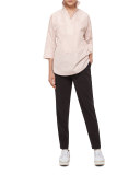 Straight-Leg Pull-On Pants, Deep Blue
