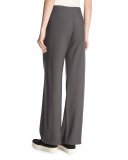 Deconstructed Wide-Leg Pants, Dark Gray