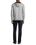 Cashmere Zip-Up Hoodie, Heather Steel