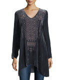 Sassi Long-Sleeve Velvet Tunic 