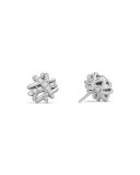 Crossover Sterling Silver Earrings with Diamonds