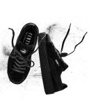 Velvet Low-Top Creeper, Black