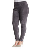 Egregio Suede Skinny Pants, Plus Size 