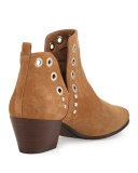 Rubin Suede Grommet Bootie, Beige