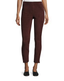 Stretch-Suede Cropped Pants, Raisin