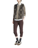 Slim-Leg Jogger Pants, Burgundy