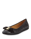 Rufina Quilted Ballerina Flat, Black
