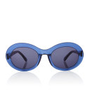 San Francisco Transparent Oval Sunglasses, Dark Blue