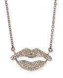 Pavé Diamond Lips Pendant Necklace