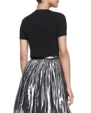 Short-Sleeve Crewneck Crop Top