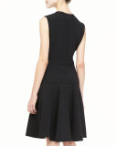 Sophia Seamed Drop Waist Dress, Black