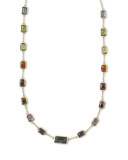 18k Gold Rock Candy Multi-Stone Necklace in Fall Rainbow, 18"L
