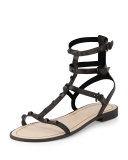 Georgina Studded Gladiator Sandal, Black