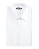 Textured Woven Tuxedo Shirt, White