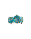 925 Rock Candy Three-Stone Turquoise Ring, Size 7