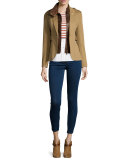 Zip-Pocket Denim Trousers, Medium Blue 
