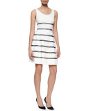 Emmy Sleeveless Striped Ponte Dress