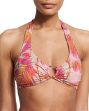Yasmin U-Center Printed Halter Swim Top