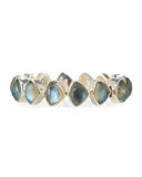 Faceted Aqua Quartz & Mother-of-Pearl Doublet Bracelet