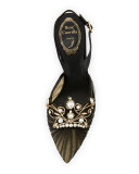 Pearly 75mm Slingback Pump, Black