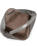 Small Intrecciato Shoulder Bag, Light Gray